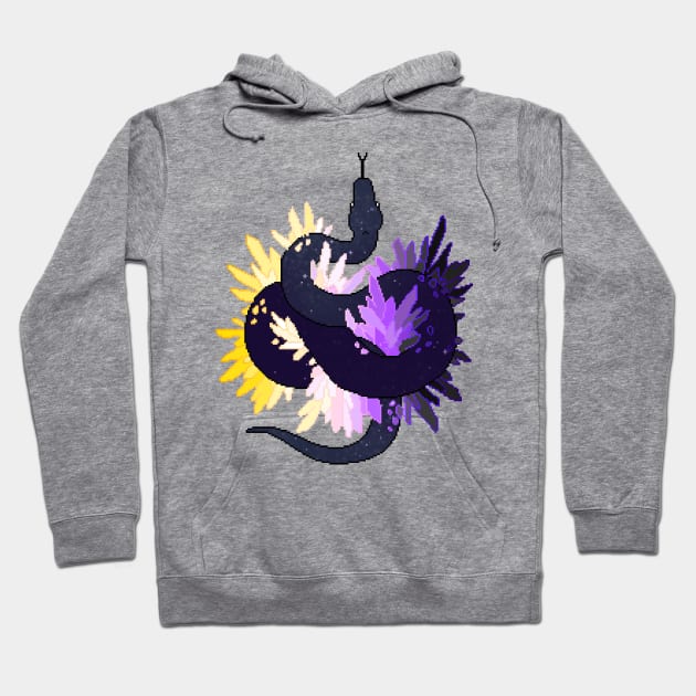 Nonbinary Pride Flag Galaxy Python Hoodie by Oceanic Scribbles